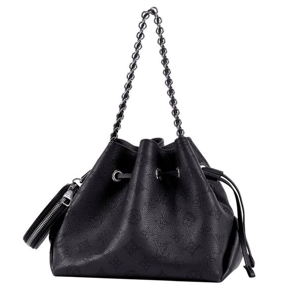 Louis Vuitton Shoulder Bag Punching Monogram Mahina Noir Black - Picture 2 of 14